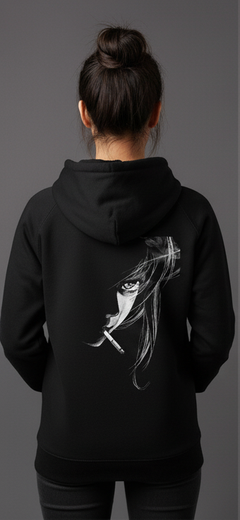FM-02 Smoker Girl – Anime Noir Hoodie