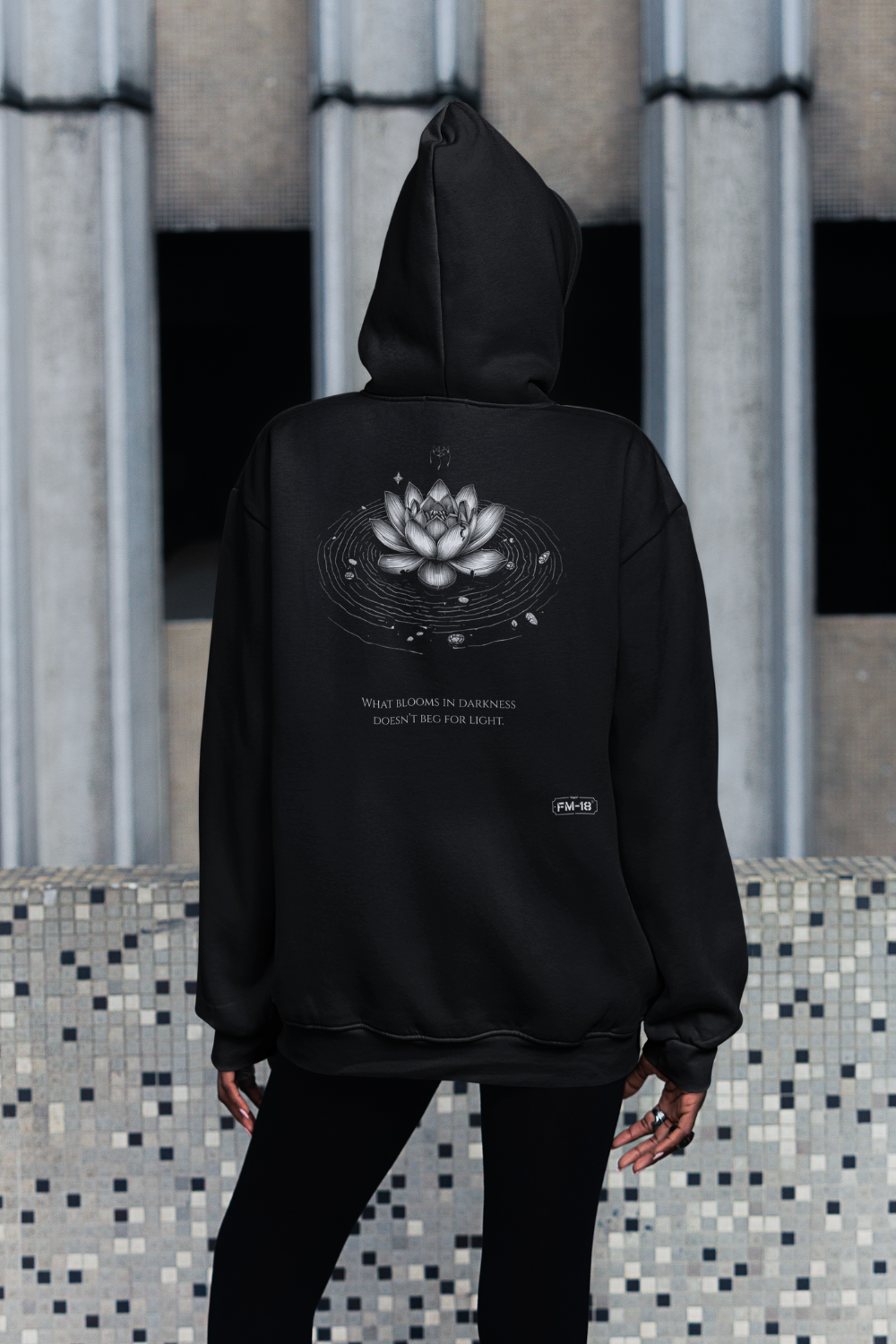 FM-18 'Dark Lotus' – Heavyweight Cotton Hoodie