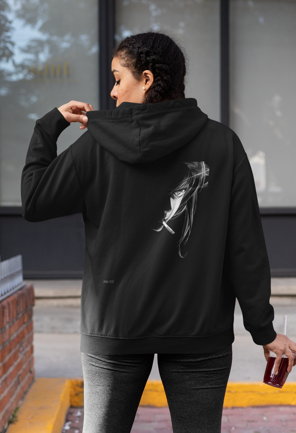 FM-02 Smoker Girl – Anime Noir Hoodie